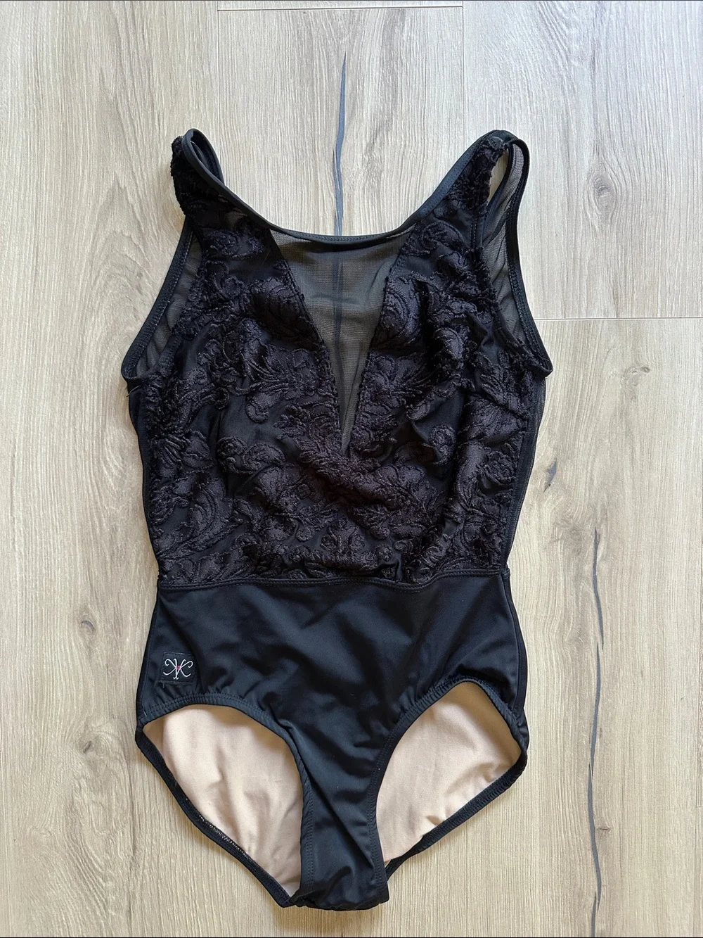 Girls' Black Lace Bodysuit Leotard by (unbranded)